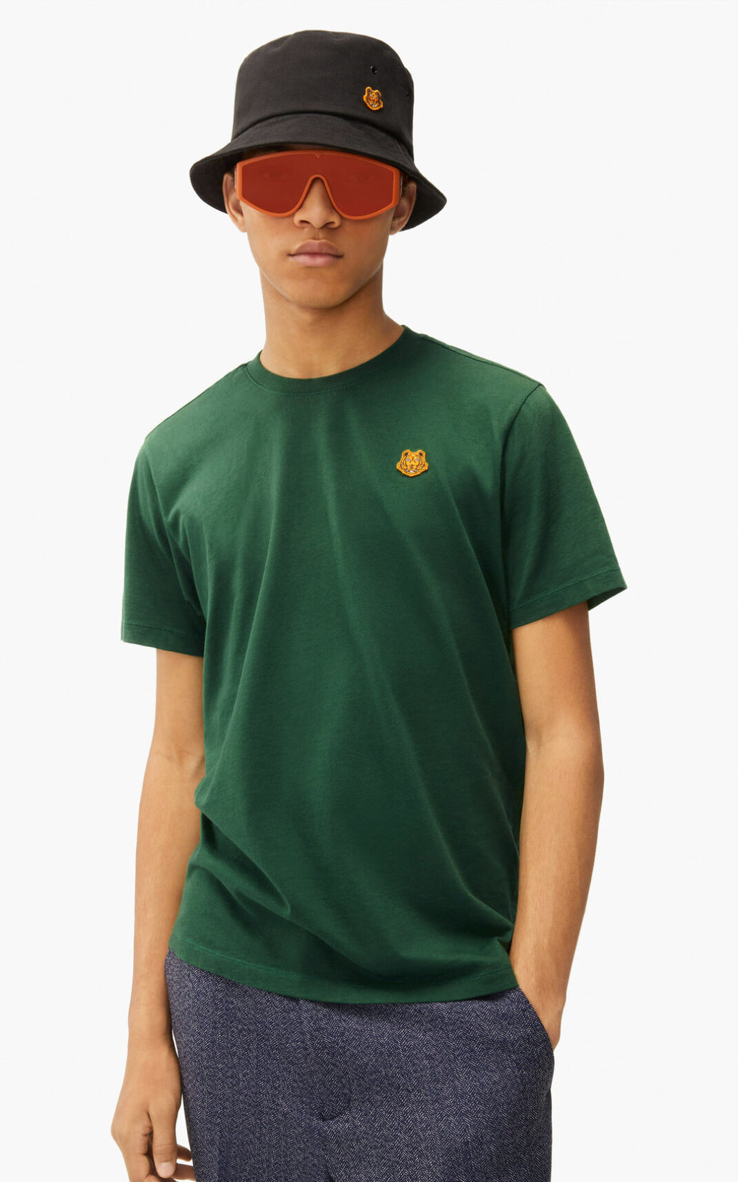 Kenzo 虎 Crest Tシャツ メンズ 深い緑 - CWHPIB421